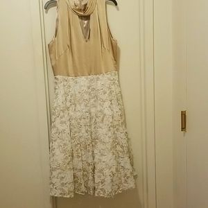 White House Black Market champagne cocktail dress